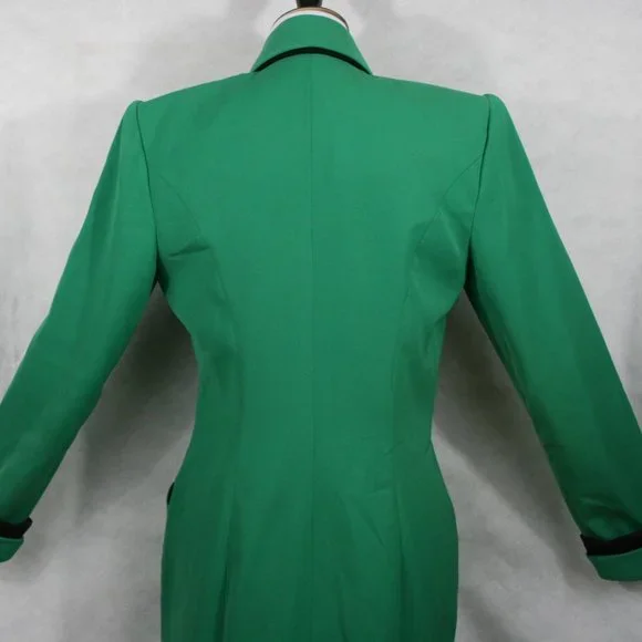Vintage 80's R. B. Design Group Lime Green Poly Microfiber Midi Dress SZ 8 EUC - Picture 7 of 12